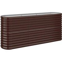 Berkfield Home Garden Raised Bed Powder-coated Steel 152x40x68 cm Brown | Size: 152 x 40 x 68 cm