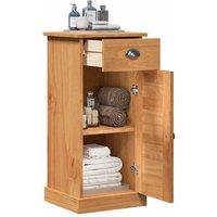 Berkfield Home Traditional Bathroom Cabinet "VIGO" with Drawer 37x34x80 cm Solid in Brown | Size: 37 x 34 x 80 cm
