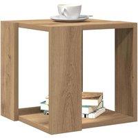 Berkfield Home Compact Coffee Table Artisan oak Solid oak wood 32 x 32 x 30 cm D in Brown