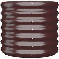 Berkfield Home Durable Garden Planter Powder-coated Steel 40x40x36 cm Brown | Size: 40 x 40 x 36 cm
