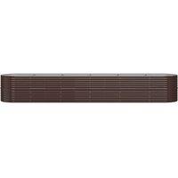 Berkfield Home Garden Raised Bed Powder-coated Steel 440x80x68 cm Brown | Size: 440 x 80 x 68 cm