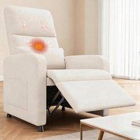 London Boutique Power Lift Recliner Chair Electric Riser Armchair w/ Massage & Heat in White