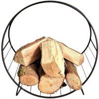 KDMD Black Fireside Metal Log Holder 47cm