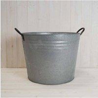 KDMD 1 Round Aged Zinc Planter in Grey