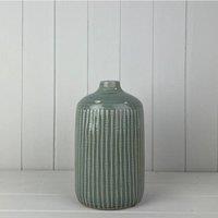 KDMD Grey Statement Ceramic Indented Flower Vase in Pale Green