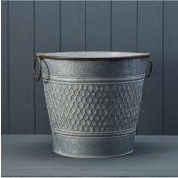 KDMD Round Zinc Honeycomb Planter - Large in Grey