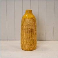 KDMD Yellow Traditional Ceramic Vase - 38mm in Mustard