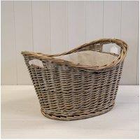 KDMD Oval Log Basket with Ears in Brown