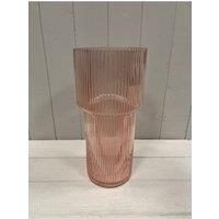 KDMD Rose Tall Glass Ribbed Vase