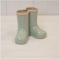 KDMD Sage Green Ceramic Wellingtons Vase Large in Pale Green