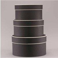 KDMD Black Round Hat Boxes Set of 3