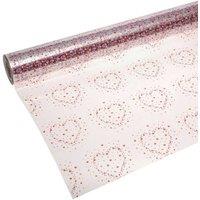 KDMD Heart Confetti Cellophane 80cm x 100m in Red