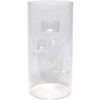 KDMD Glass Cylinder Vase with 3 Cups 25cm in Clear