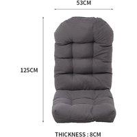 FLAVORA Dark Grey 125x53x8cm Waterproof Outdoor Cushion Chair Lounger Garden | Size: 100 cm x 100 cm