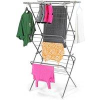 PAWNORA 3 Tier Clothes Airer Foldable Laundry Drying Rack Indoor Outdoor Use in Dark Grey