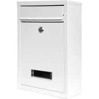PAWNORA Wall Mounted Post Mail Letter Box in White
