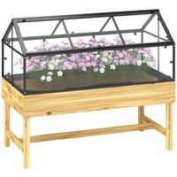 FLAVORA Raised Garden Bed with Polycarbonate Panel in Clear