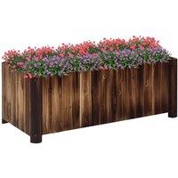 FLAVORA Wooden Raised Garden Bed in Brown