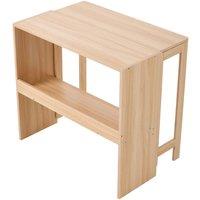 KORVIXA Natural Wooden Drop Leaf Desk Foldable Extendable Laptop Table | Size: 100 cm x 100 cm