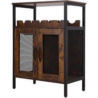 KORVIXA Rustic Wooden Wine Goblet Rack Kitchen Wine Storage Cabinet in Brown | Size: 100 cm x 100 cm