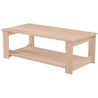 KORVIXA 80CM 2-Tier Wooden Rustic Coffee Table Living Room Sofa Side Desk in Beige | Size: 100 cm