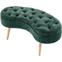 KORVIXA Upholstered Flip Top Storage Ottoman Bench Living Room Bedroom in Green | Size: 100 cm x 100 cm