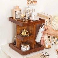 EONLION Makeup Organizer 3 Layer Desktop Storage Rack in Brown | Size: 500mm