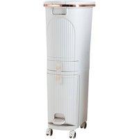 EONLION 3Tier Large Kitchen Rubbish Waste Bin Recycling in White | Size: 100 cm