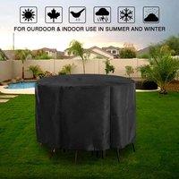 EONLION 185 x 110 cm Round Furniture Cover Waterproof For Outdoor Garden in Black | Size: 100 cm