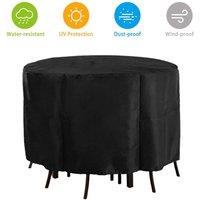 EONLION 185 x 110 cm Round Table Cover Waterproof Outdoor For Garden in Black | Size: 100 cm