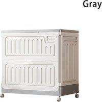 Kelvenix Gray Stackable Storage Box on Wheels in Grey