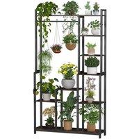Kelvenix Metal Plant Stand Shelf Ladder Folwer Holder in Black | Size: 100g