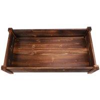Kelvenix Large Wooden Garden Flower Box Raised Bed Pot in Brown | Size: 100g