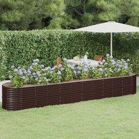 Berkfield Home Garden Raised Bed Powder-coated Steel 440x80x68 cm Brown | Size: 440 x 80 x 68 cm
