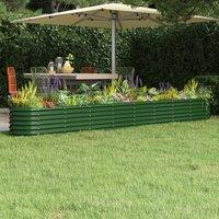 Berkfield Home Garden Raised Bed Powder-coated Steel 332x40x36 cm Green | Size: 332 x 40 x 36 cm
