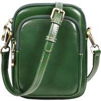 House of Leather Women's Womens Real Leather Small Sling Crossbody Bag Isobel in Green