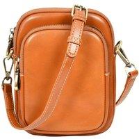 House of Leather Women's Womens Real Leather Small Sling Crossbody Bag Isobel in Tan