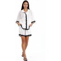 MSN Collection Women's Cotton Two-Piece Coord in White | Size: Medium