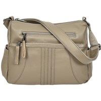 House of Leather Women's Womens Real Leather Crossbody Bag Alba in Grey