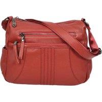 House of Leather Women's Womens Real Leather Crossbody Bag Alba in Red