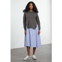 WOVCOR Women's Knit Trim Shift Midi Dress | Size: 6