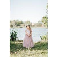 UK Flower Girl Boutique Girl's Bohemian Camilla Dress in Dusty Pink | Size: 3-4 Years