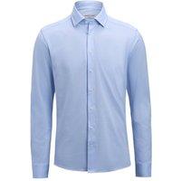 J Harvest & Frost Men's Plain Cotton Slim Shirt in Blue | Size: Small