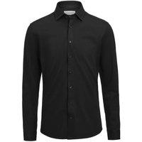 J Harvest & Frost Men's Plain Cotton Slim Shirt in Black | Size: XL