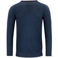 J Harvest & Frost Men's Merino Wool Round Neck Sweater Top in Navy | Size: 4XL