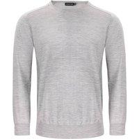 J Harvest & Frost Men's Merino Wool Round Neck Sweater Top in Mid Grey | Size: 3XL