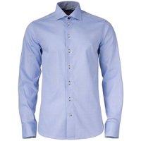 J Harvest & Frost Men's Yellow Bow 51 Fine Twill Slim Shirt in Blue | Size: Medium