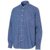 Cottover Men's Cotton Denim Comfort Shirt in Mid Blue | Size: 44