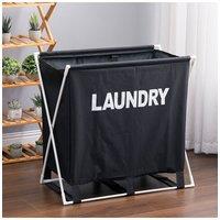 Living and Home Large Folding Laundry Basket Lightweight Toy Clothes Storage Hamper in Black