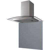 SIA Grey Toughened Curved Glass Kitchen Splashback 70cm x 75cm - SPC70GY | Size: 70 cm x 75 cm